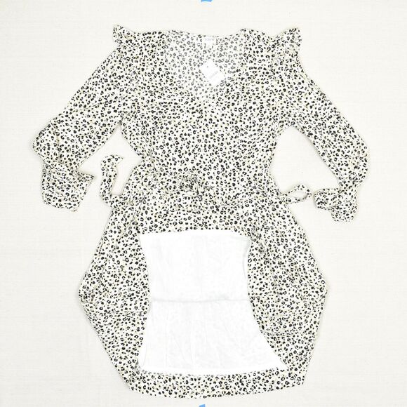 NEW J. Crew Women Fit & Flare Dress Cheetah Long Sleeve Cotton Multicolor Size S - Picture 2 of 8